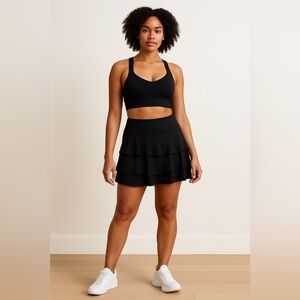 ID Ideology Plus Size Flounce Active Skort 3-Tier Tennis Pickle Ball Black 3x